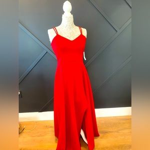 Lady in red!  Beautiful double strap bright red dress.  Size M